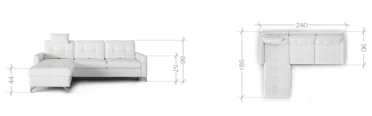 Nawe Corner Sofa Bed With Storage