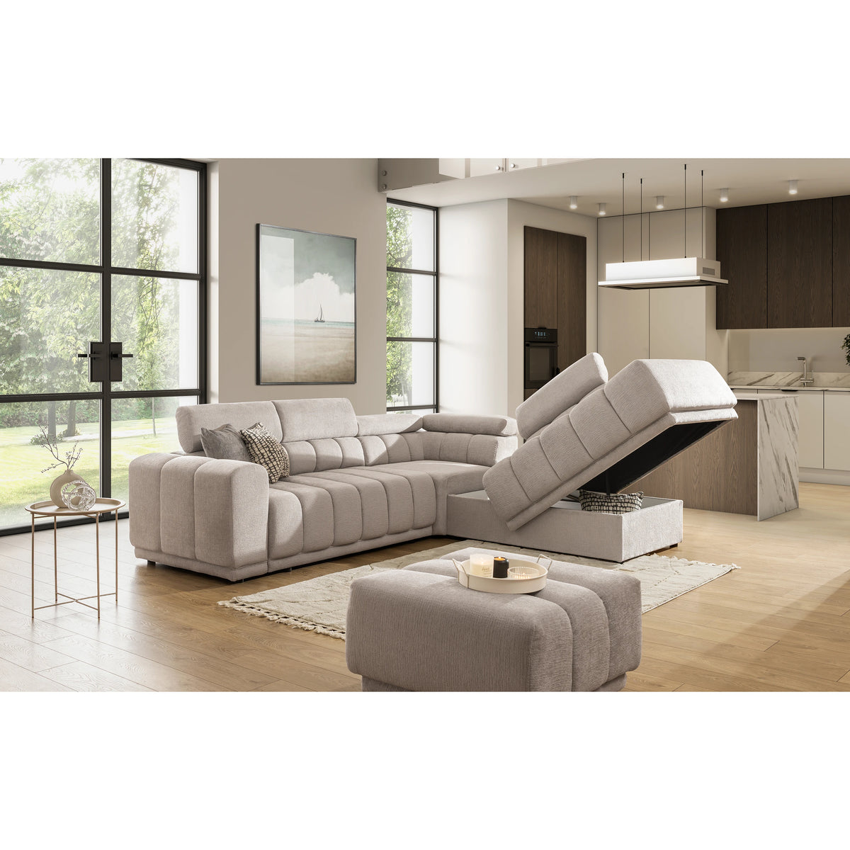 Augusto Corner Storage Sofa Bed Large